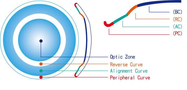 bc:基弧,利用这个区域去压平角膜前表面,该区的参数取决于患者原来