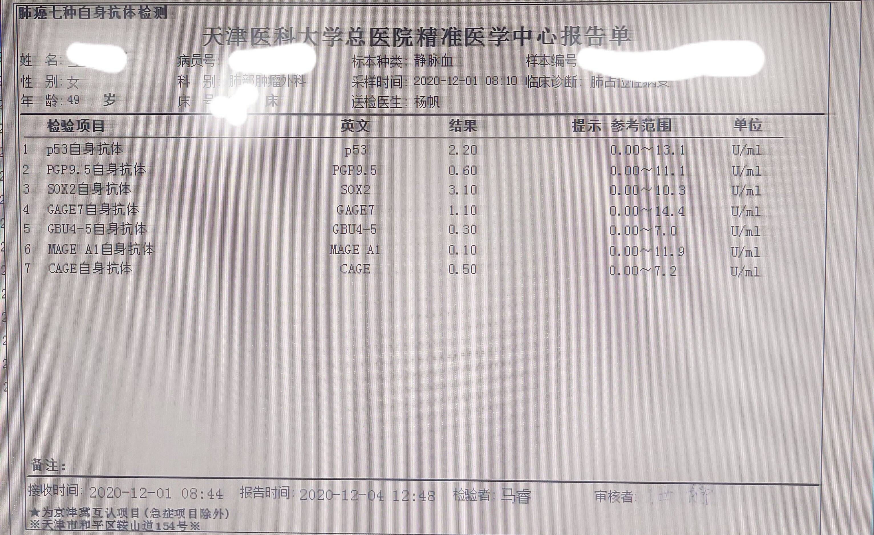 因此大家不要迷信肺癌七种自身抗体检测,这个只是判断肺结节良恶性的