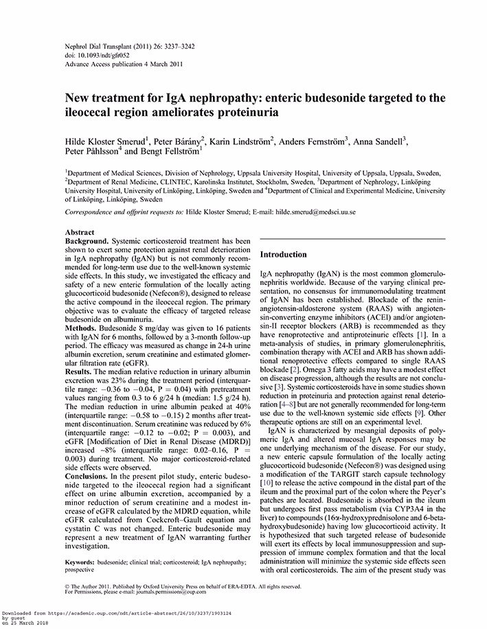 iga肾病专栏科普:布地柰德治疗有戏吗?(第一话)